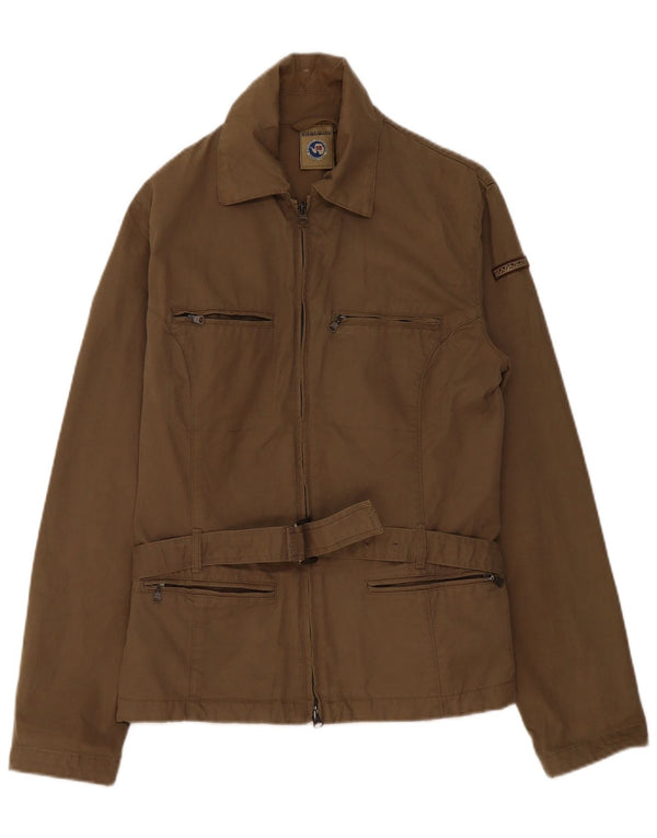 Napapijri Damen Geographic Utility Jacke UK 18 XL Khaki Baumwolle