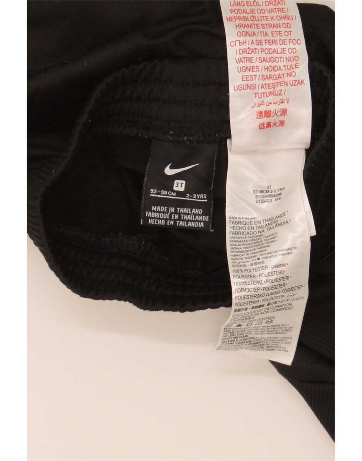 Nike Jungen-Trainingshose, Jogginghose, 2–3 Jahre, schwarzes Farbblock-Polyester