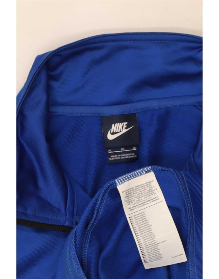 Nike Herren-Trainingsanzugoberteil, XL, blaues Colourblock-Polyester