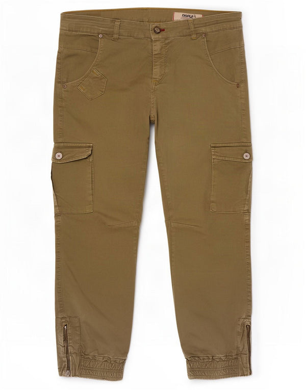 Displaj Herren Tapered Jogger Cargohose W34 L27 Khaki Baumwolle