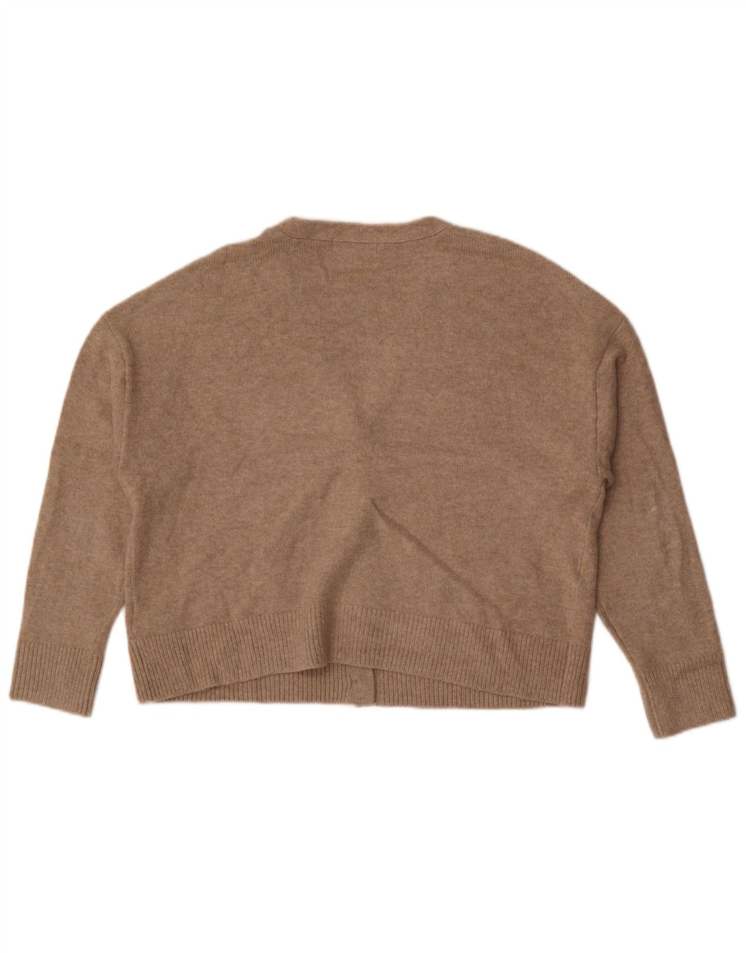 Marks & Spencer Damen Crop Cardigan Pullover UK 14 Mittelbraunes Polyester