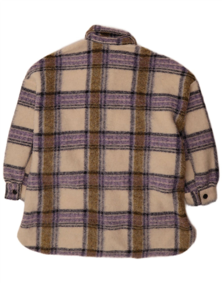 Übergroße Shacket-Jacke von Zara für Damen, UK 10, klein, mehrfarbig, kariert
