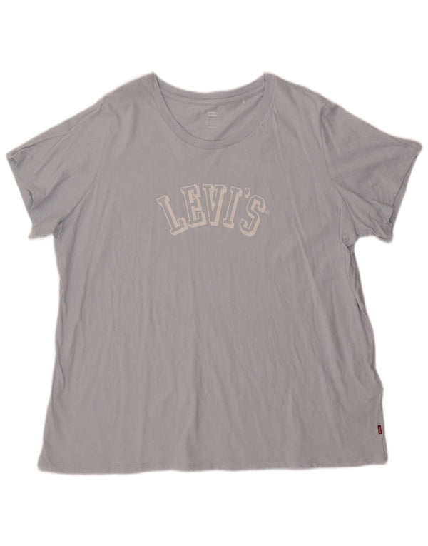 Levi's Damen-T-Shirt mit Grafik, UK 22 3XL, blaue Baumwolle
