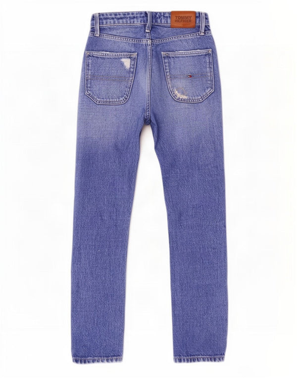 Tommy Hilfiger Distressed Straight Jeans für Mädchen, 9–10 Jahre, W24 L26, Blau