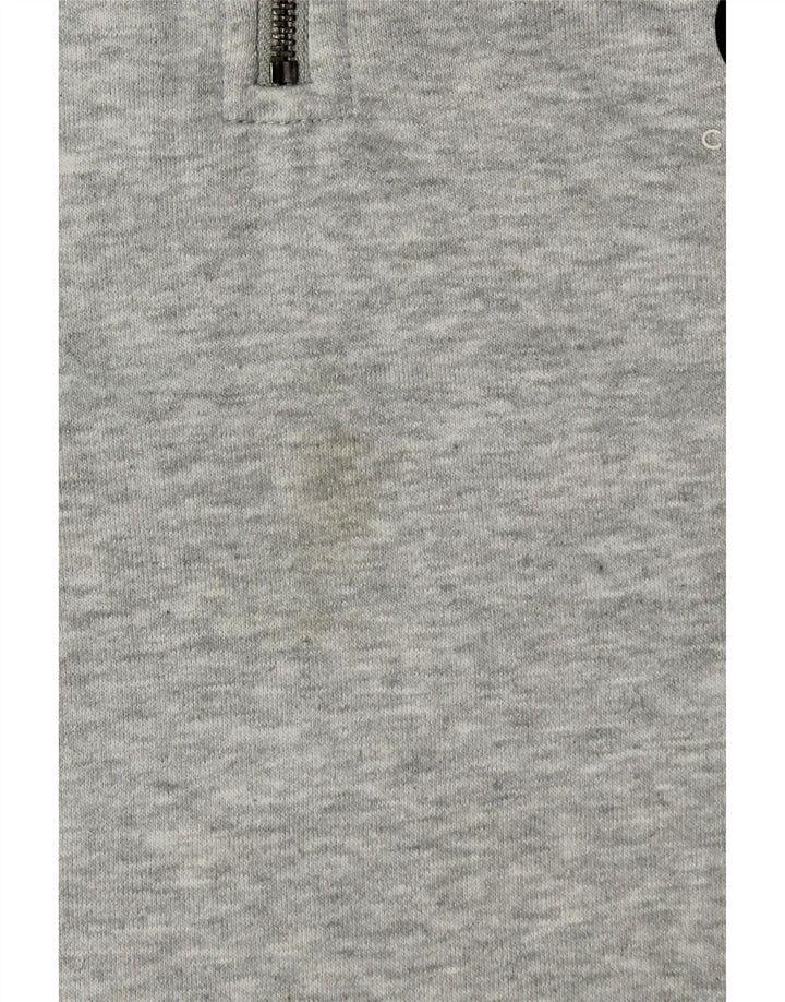 CALVIN KLEIN JEANS Herren-Sweatshirt mit Reißverschluss am Hals, Mittelgrau