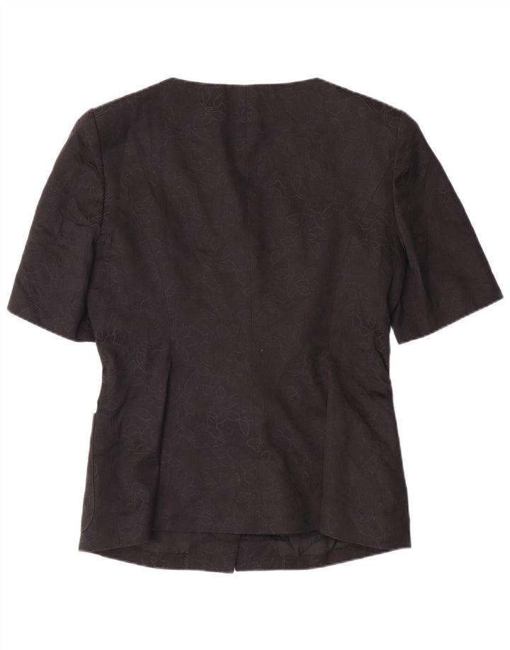 GUY LAROCHE Damen Kurzarm-Blazerjacke EU 42 Large Black Classic