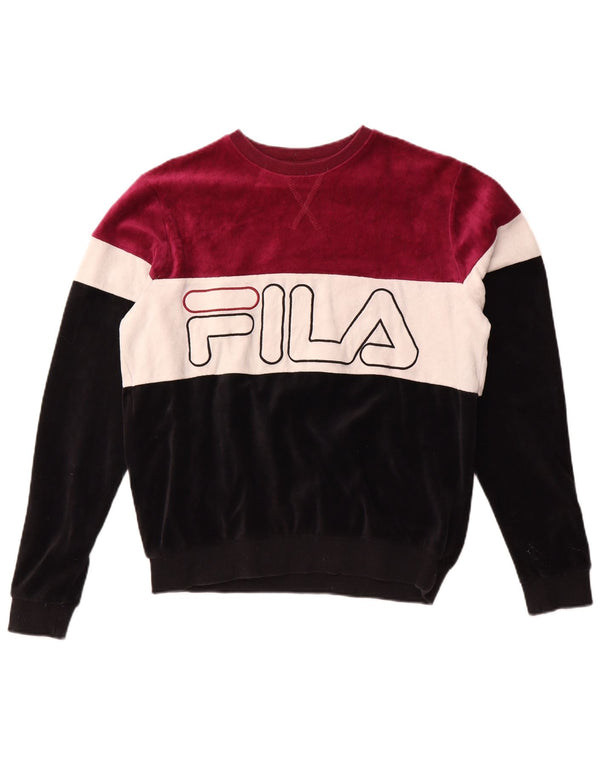 FILA Damen Grafik-Sweatshirt-Pullover UK 12 Medium Mehrfarbig