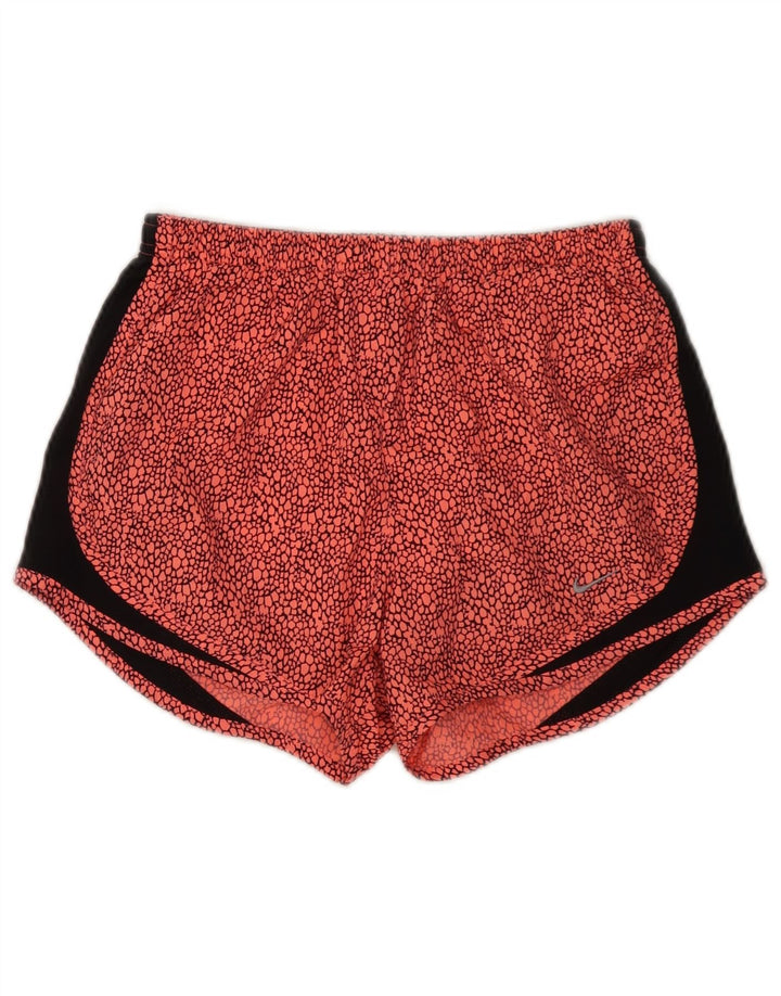 Nike Damen Dri Fit Sportshorts mit abstraktem Muster, UK 10, Größe S, rot, Polyester