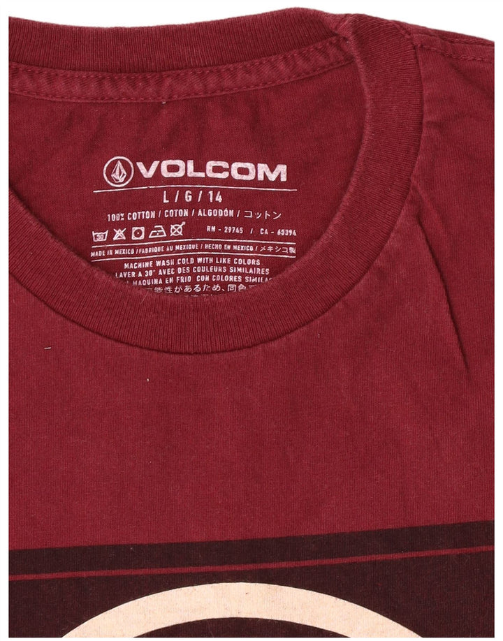Volcom Jungen 13-14 Jahre große burgunderrote Baumwolle
