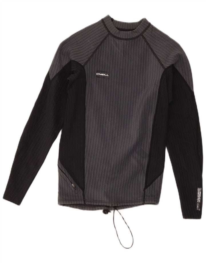 O'Neill Damen Top Langarm UK 14 Large Graues Colourblock-Nylon