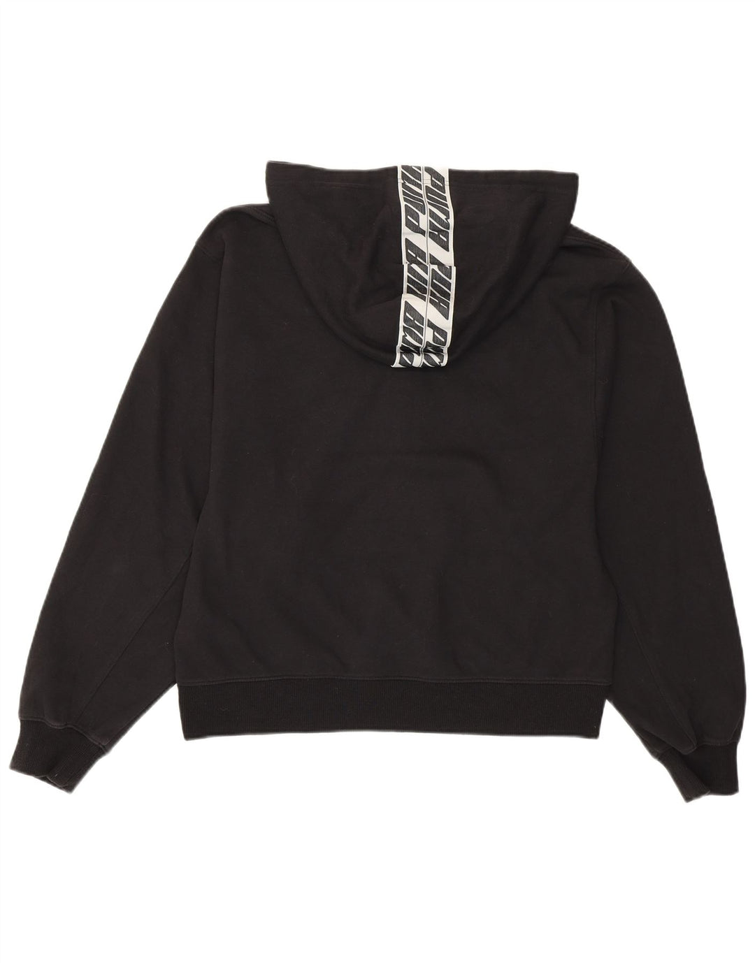 PUMA Damen Graphic Hoodie Pullover UK 16 Large Schwarz Baumwolle