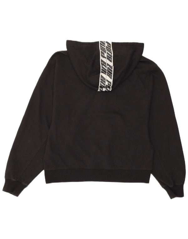 PUMA Damen Graphic Hoodie Pullover UK 16 Large Schwarz Baumwolle