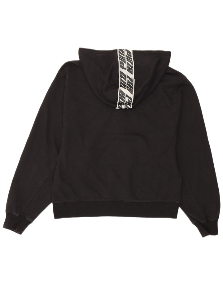 PUMA Damen Graphic Hoodie Pullover UK 16 Large Schwarz Baumwolle