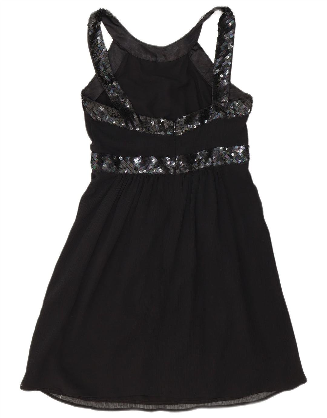 MONSOON Womens Sleeveless Empire Dress UK 10 Small Black Polyester