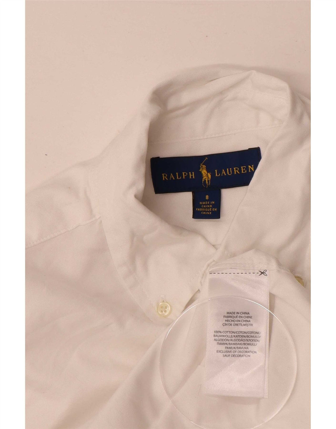 Ralph Lauren Hemd für Jungen, 7–8 Jahre, weiße Baumwolle