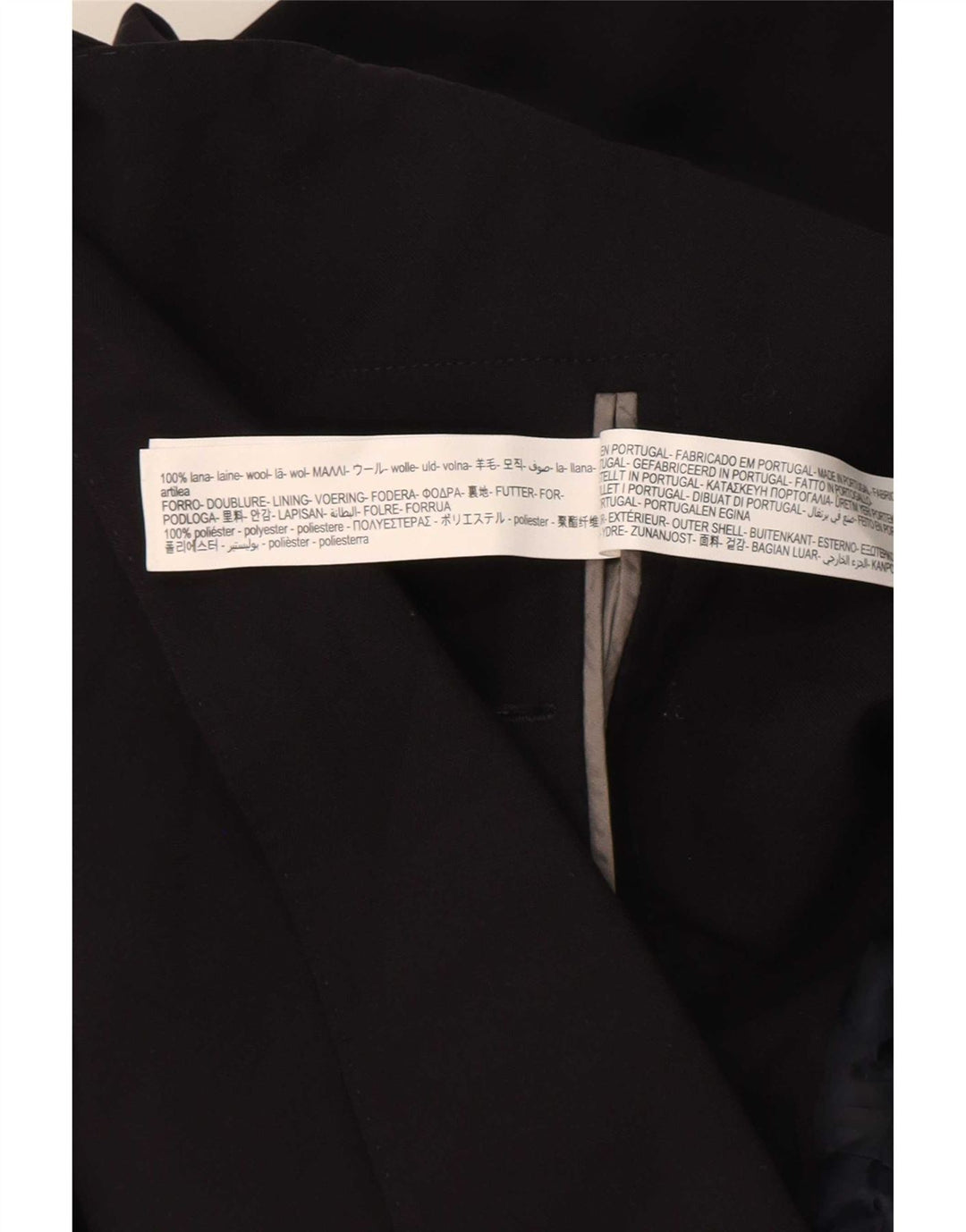 Massimo Dutti Herren-Blazer mit 2 Knöpfen, EU 56, XL, schwarze Wolle