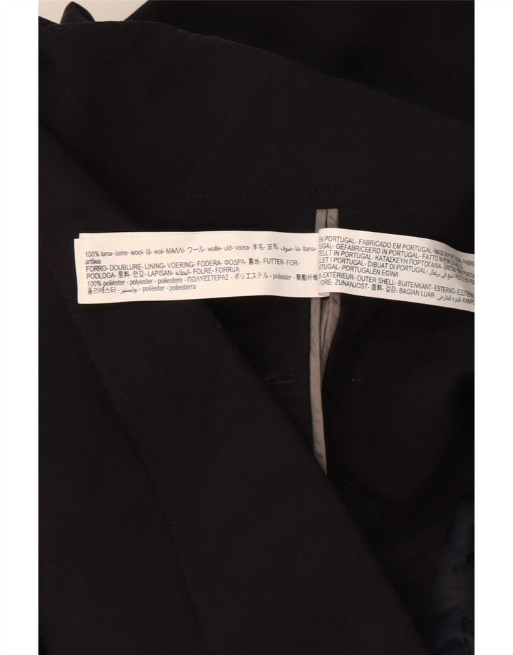 Massimo Dutti Herren-Blazer mit 2 Knöpfen, EU 56, XL, schwarze Wolle