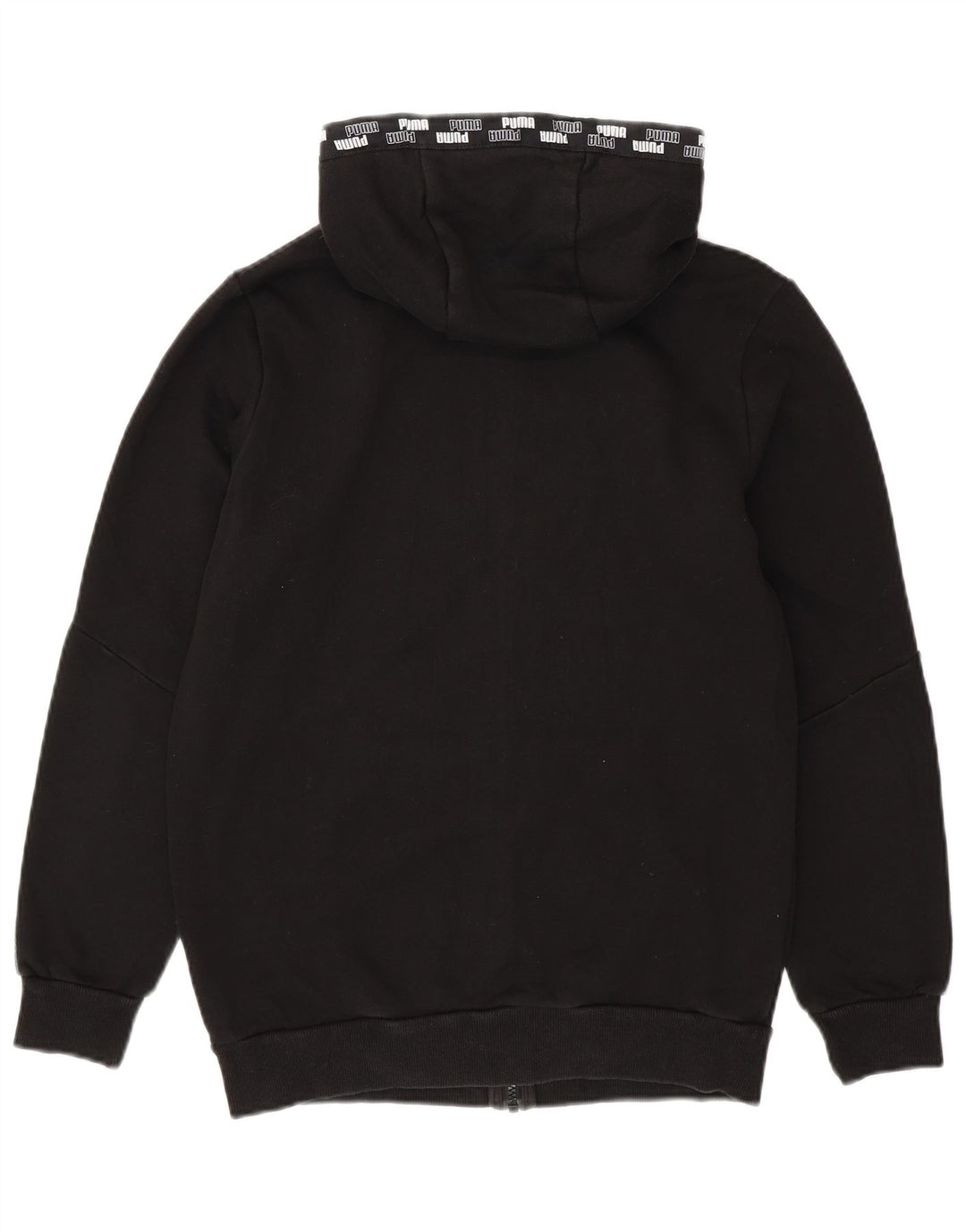 Puma Herren-Kapuzenpullover mit grafischem Reißverschluss, Größe S, schwarze Baumwolle