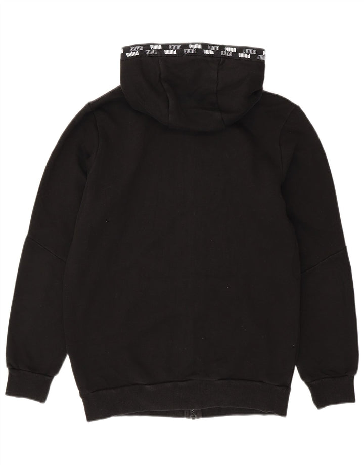 Puma Herren-Kapuzenpullover mit grafischem Reißverschluss, Größe S, schwarze Baumwolle