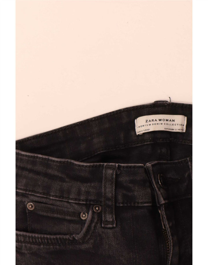 Zara Damen Schlagjeans EU 34 2XS W24 L28 Schwarz