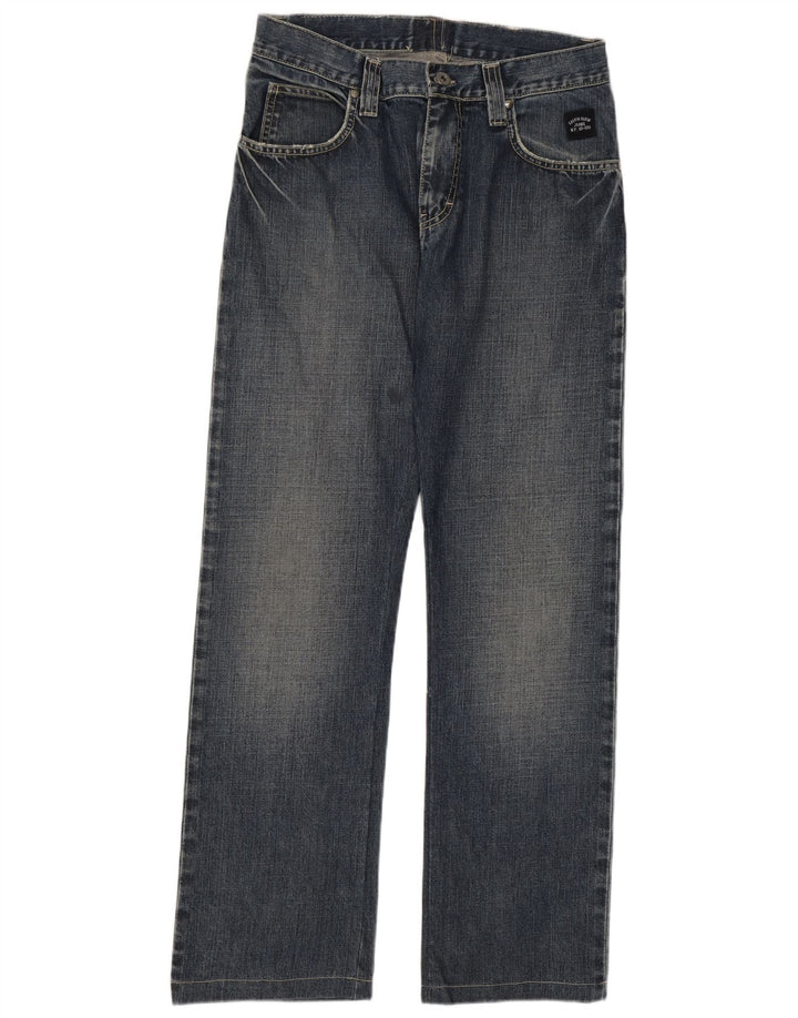Calvin Klein Damen Straight Jeans W33 L30 Blaue Baumwolle