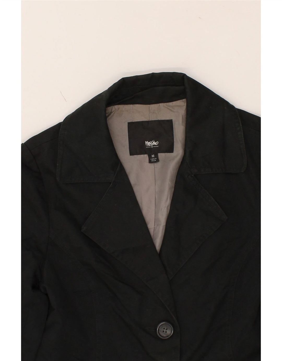 MOSSIMO Womens Trench Coat UK 12 Medium Black Cotton Vintage Mossimo and Second-Hand Mossimo from Messina Hembry 