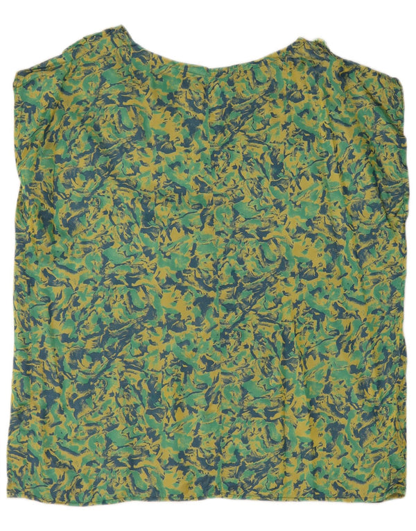 Vintage Damen Bluse Top UK 18 XL Grün geblümt