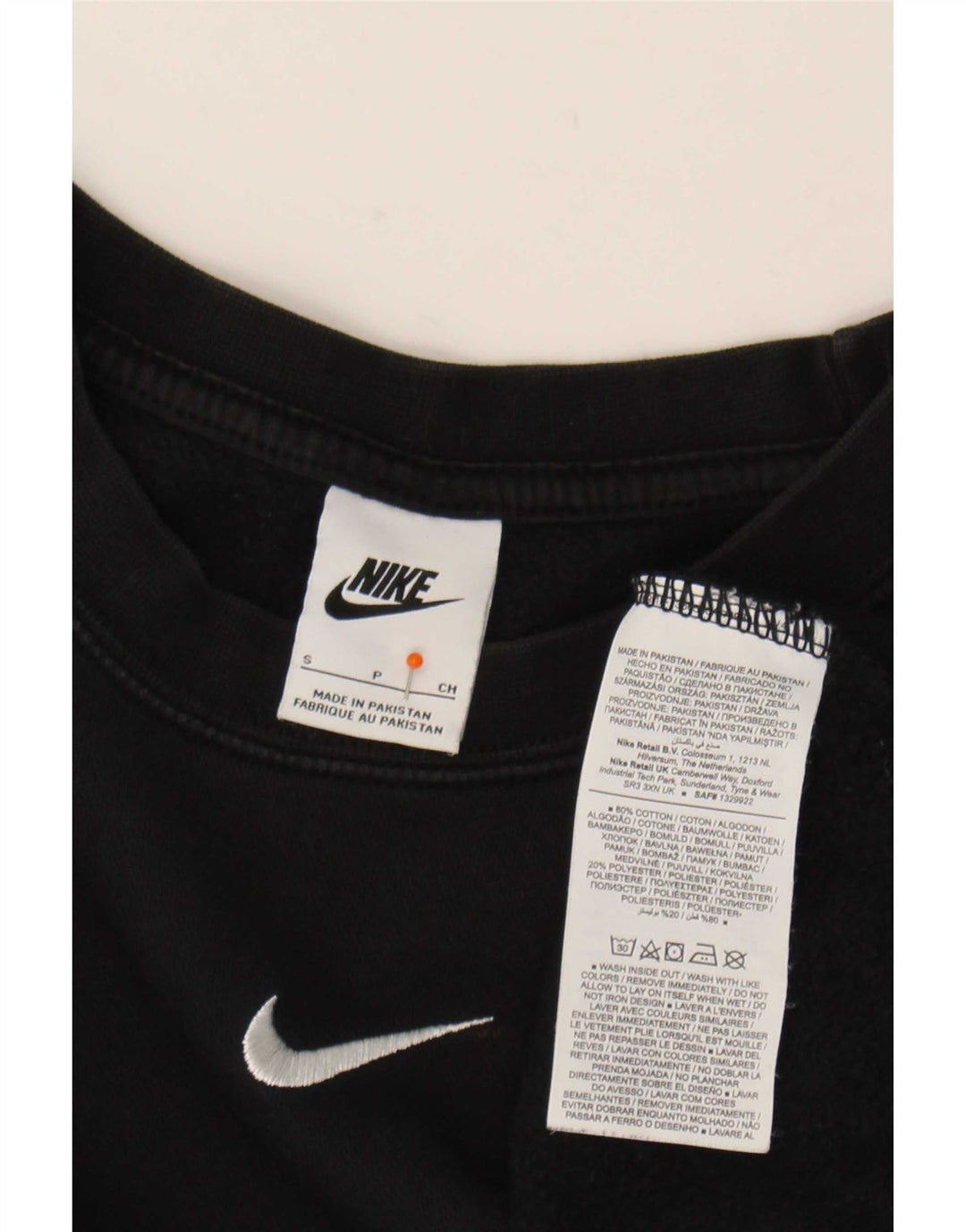 Nike Damen-Sweatshirt in Übergröße, Größe S, Schwarz, Baumwolle, UK 10