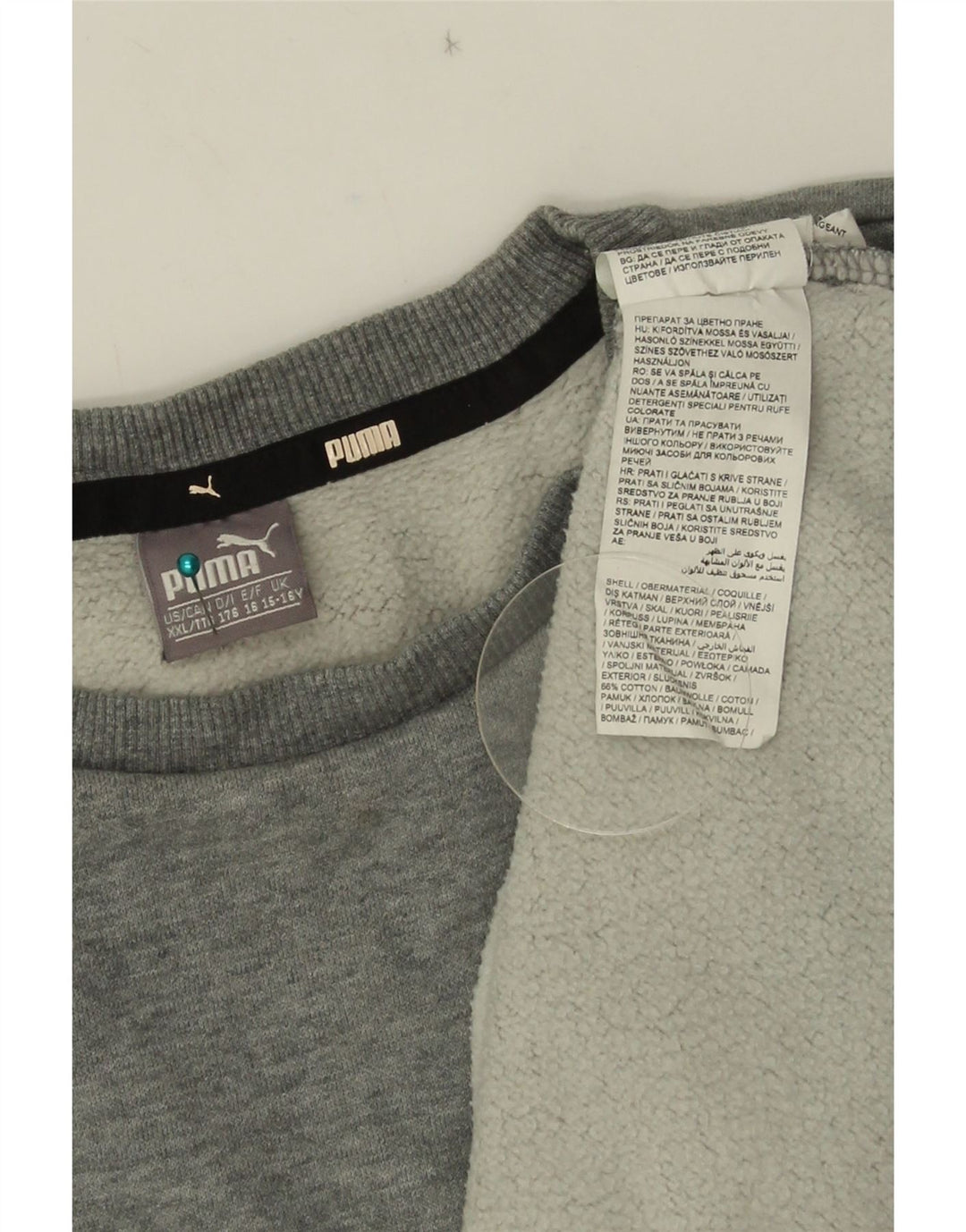 Puma Grafik-Sweatshirt für Jungen, 15–16 Jahre, grau gefleckte Baumwolle