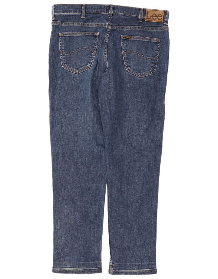 Lee Herren Straight Jeans W38 L31 Blaue Baumwolle