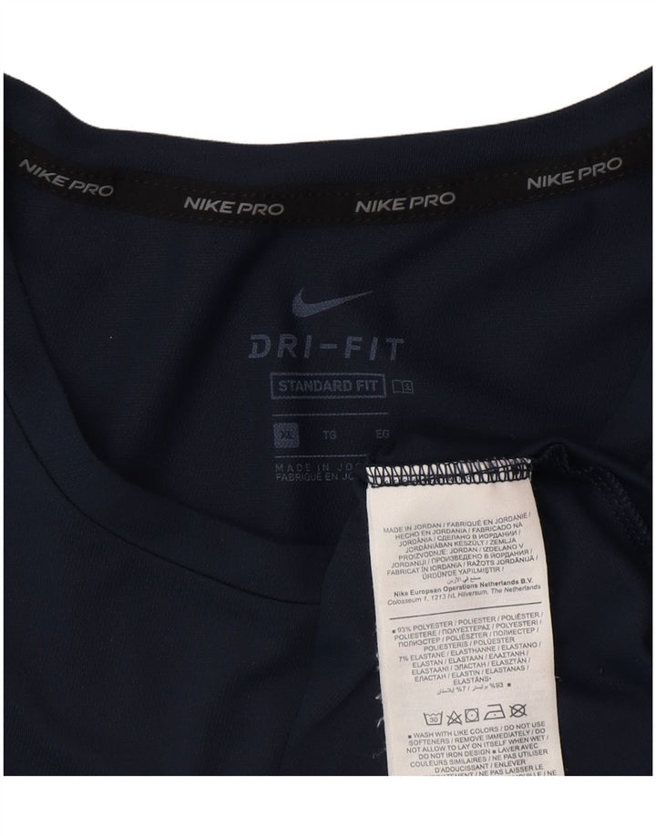 Nike Herren Dri Fit Standard Fit T-Shirt Top XL Marineblau Polyester