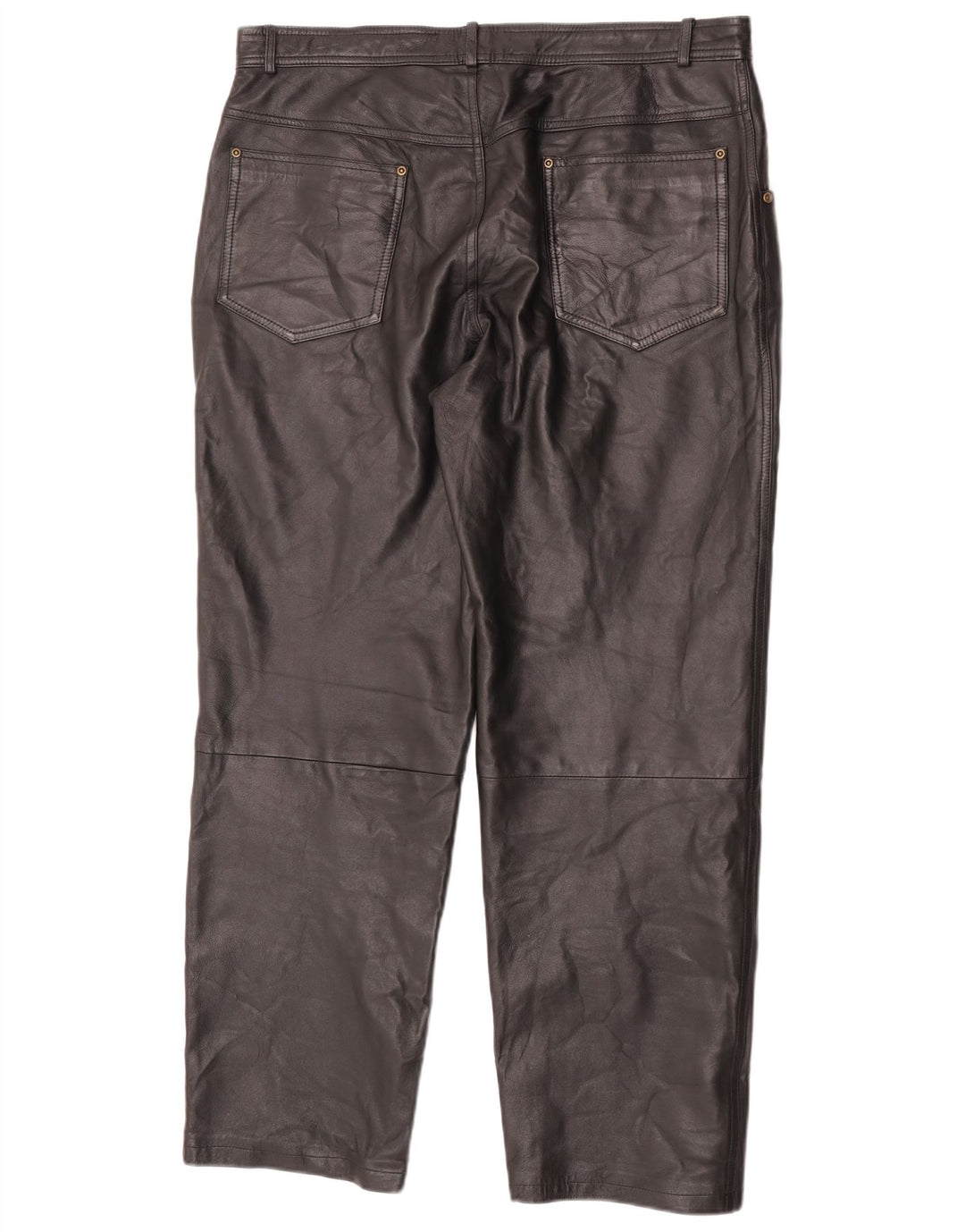 Angelo Litrico Herren gerade Lederhose W38 L30 Schwarz