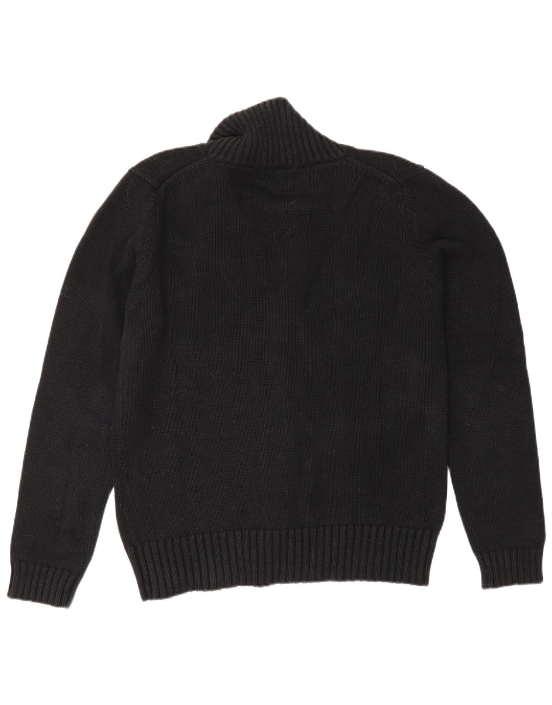 Zara Herren-Cardigan-Pullover, mittelschwarz, Baumwolle, klassisch