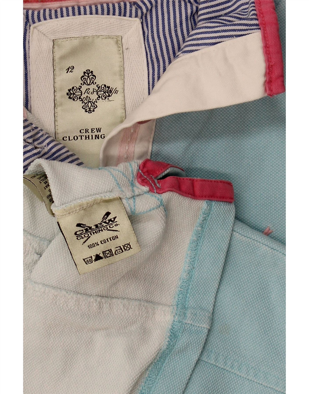 Crew Clothing Damen-Sweatshirt mit Knopfkragen, UK 12, mittelblaue Baumwolle