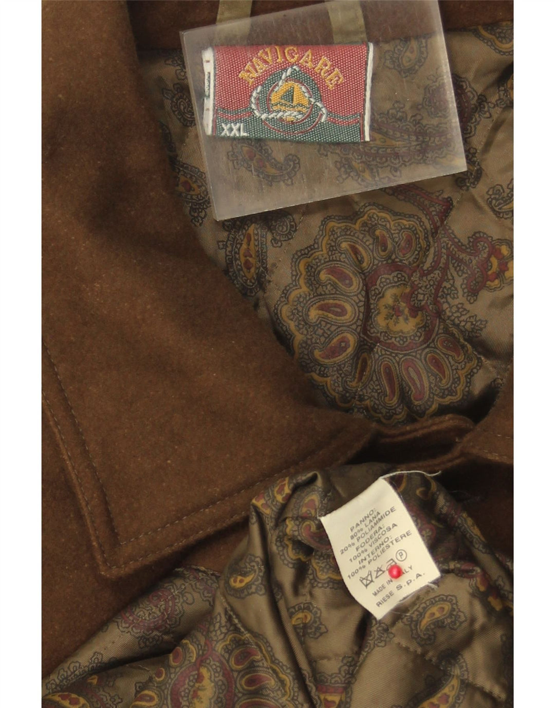 Navigare Herrenmantel UK 44 2XL Braune Wolle