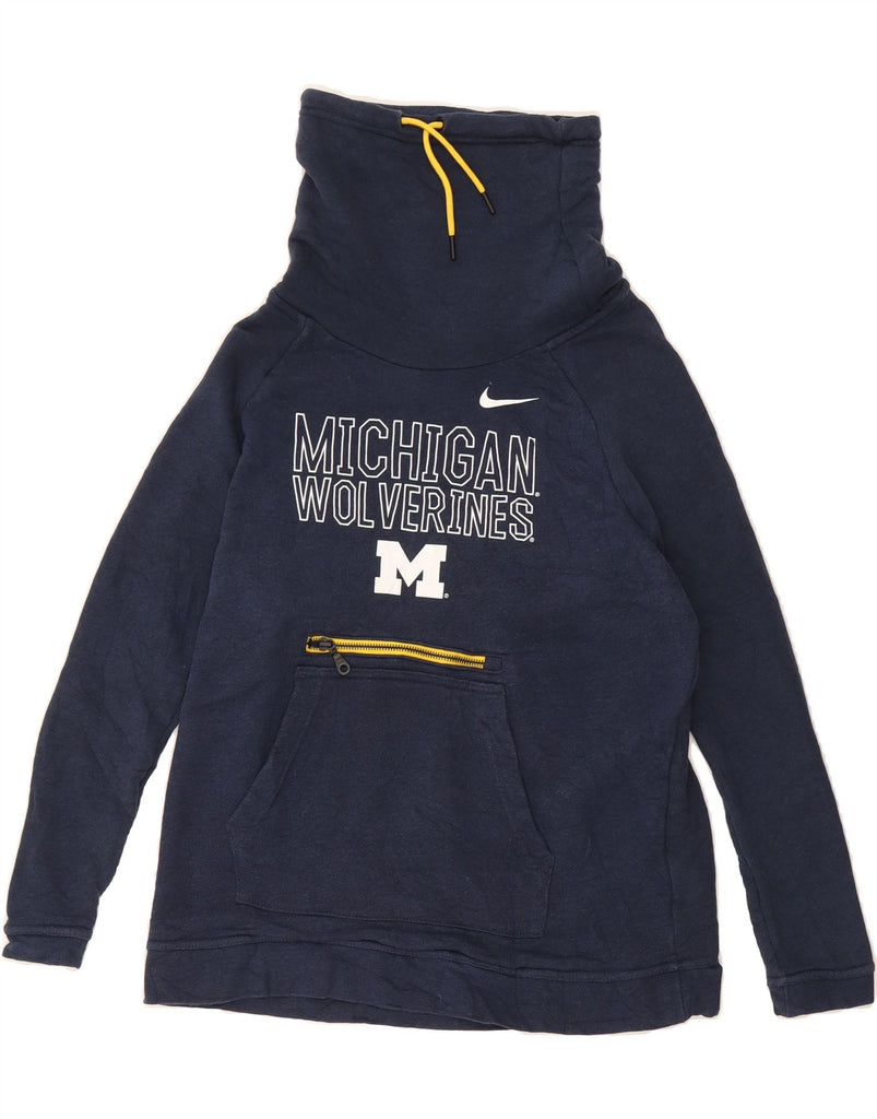 NIKE Womens Oversized Sweatshirt Jumper UK 10 Small Navy Blue Vintage Nike and Second-Hand Nike from Messina Hembry 