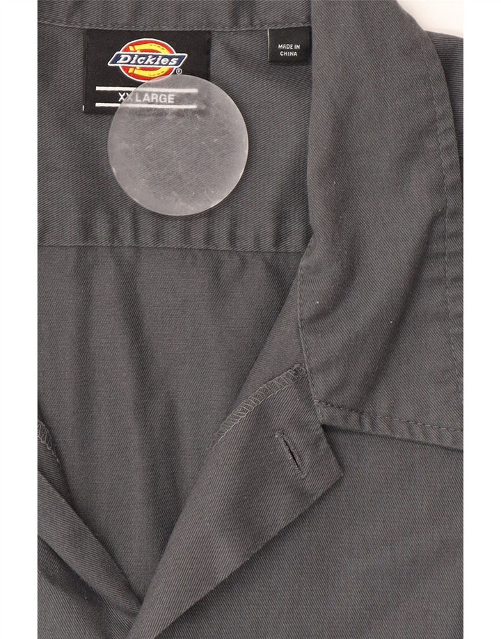 DICKIES Mens Short Sleeve Shirt 2XL Grey Cotton