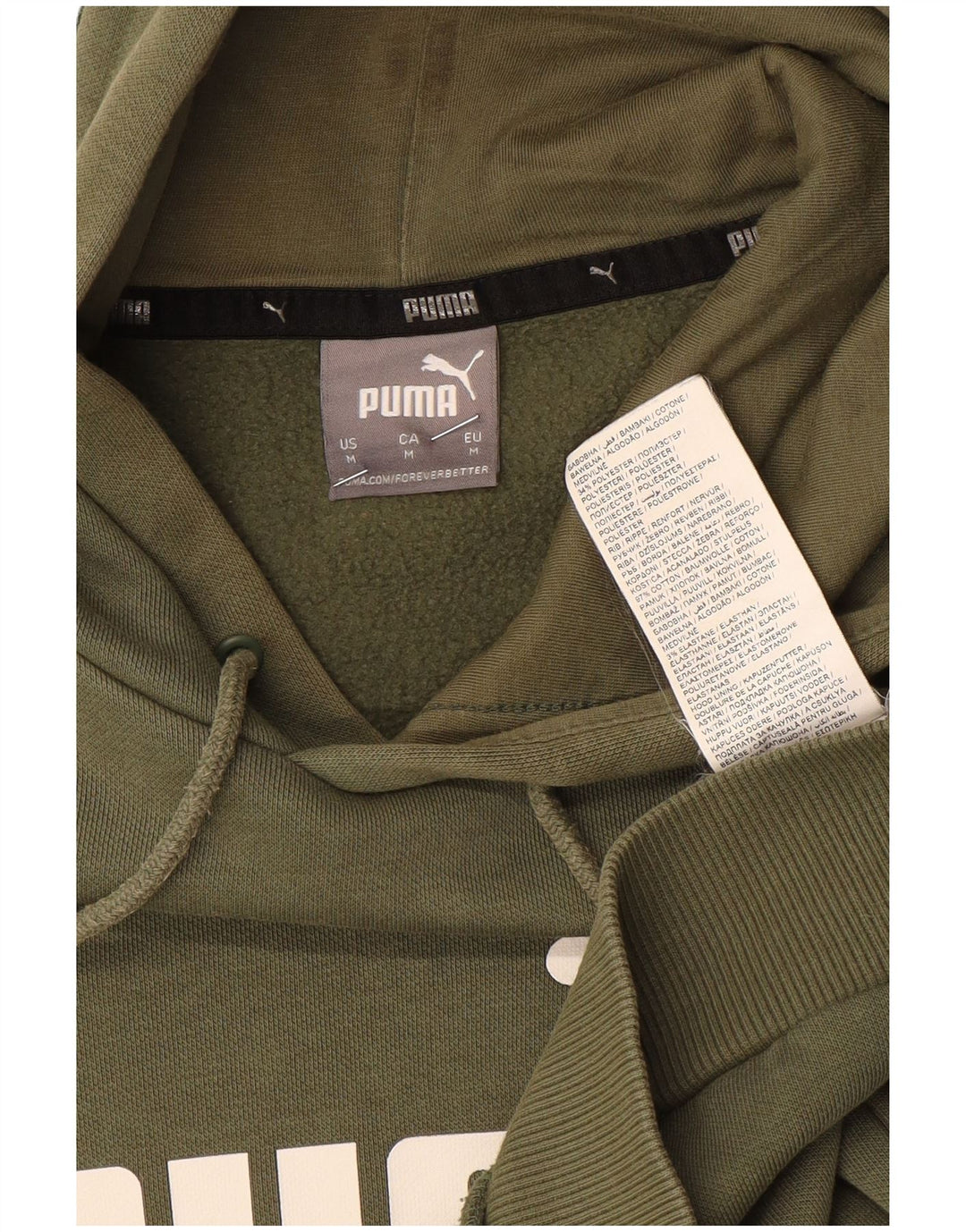 Puma Herren Grafik-Hoodie-Pullover aus mittlerer Khaki-Baumwolle