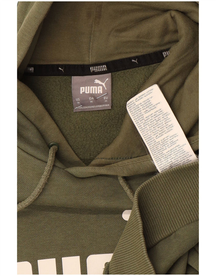 Puma Herren Grafik-Hoodie-Pullover aus mittlerer Khaki-Baumwolle