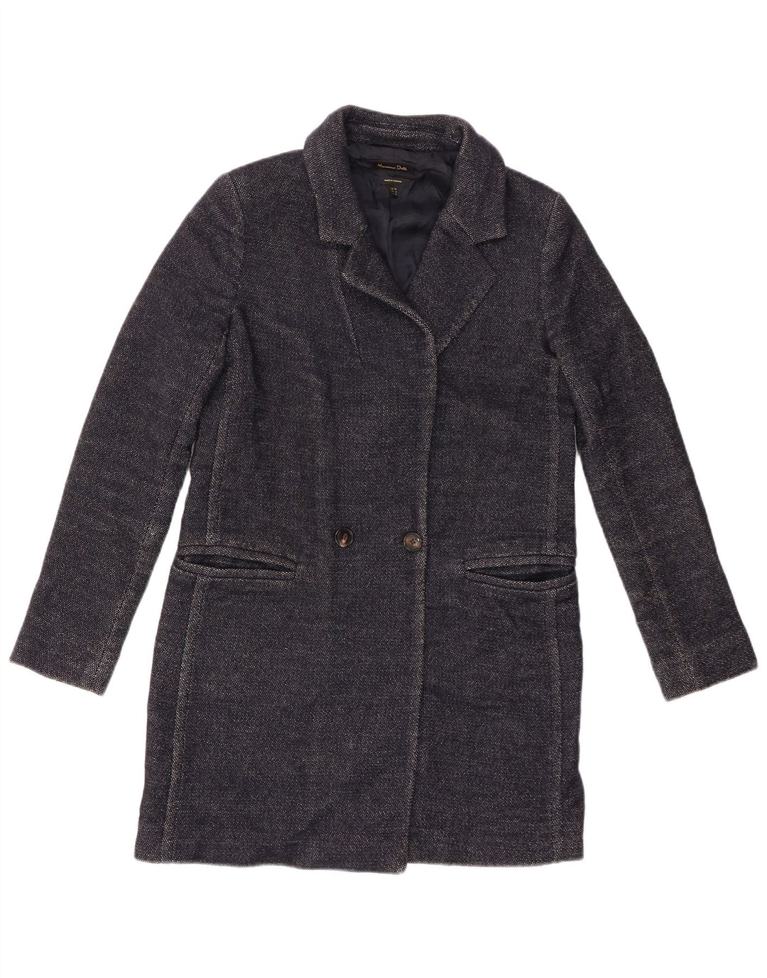 Massimo Dutti Damenmantel EU 36 XS Marineblaue Wolle