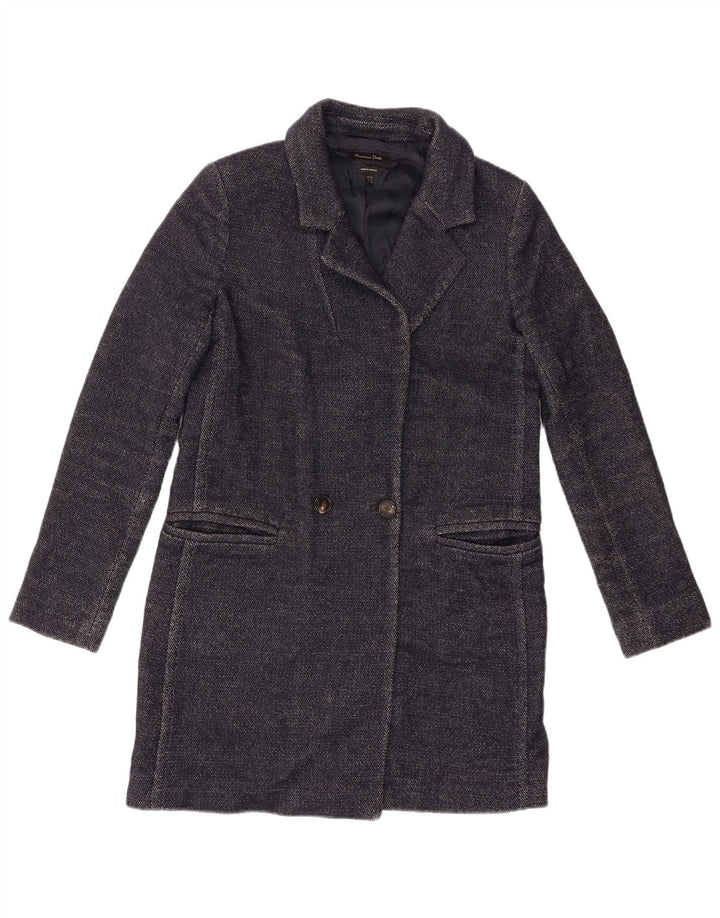 Massimo Dutti Damenmantel EU 36 XS Marineblaue Wolle