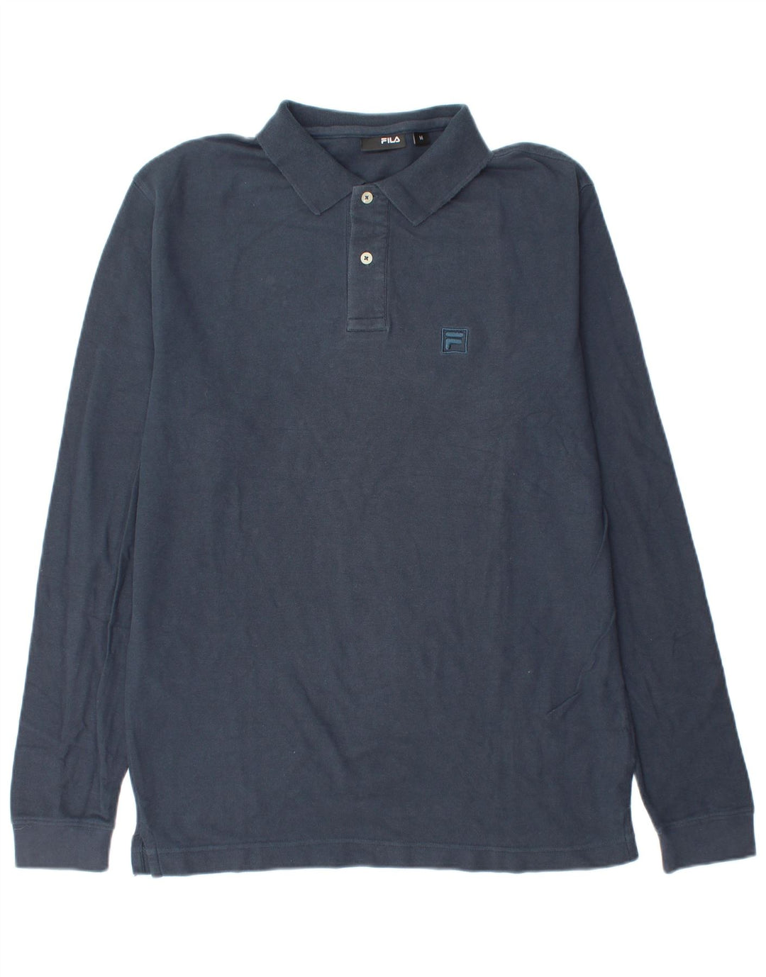 Fila Herren-Langarm-Poloshirt, mittelmarineblaue Baumwolle