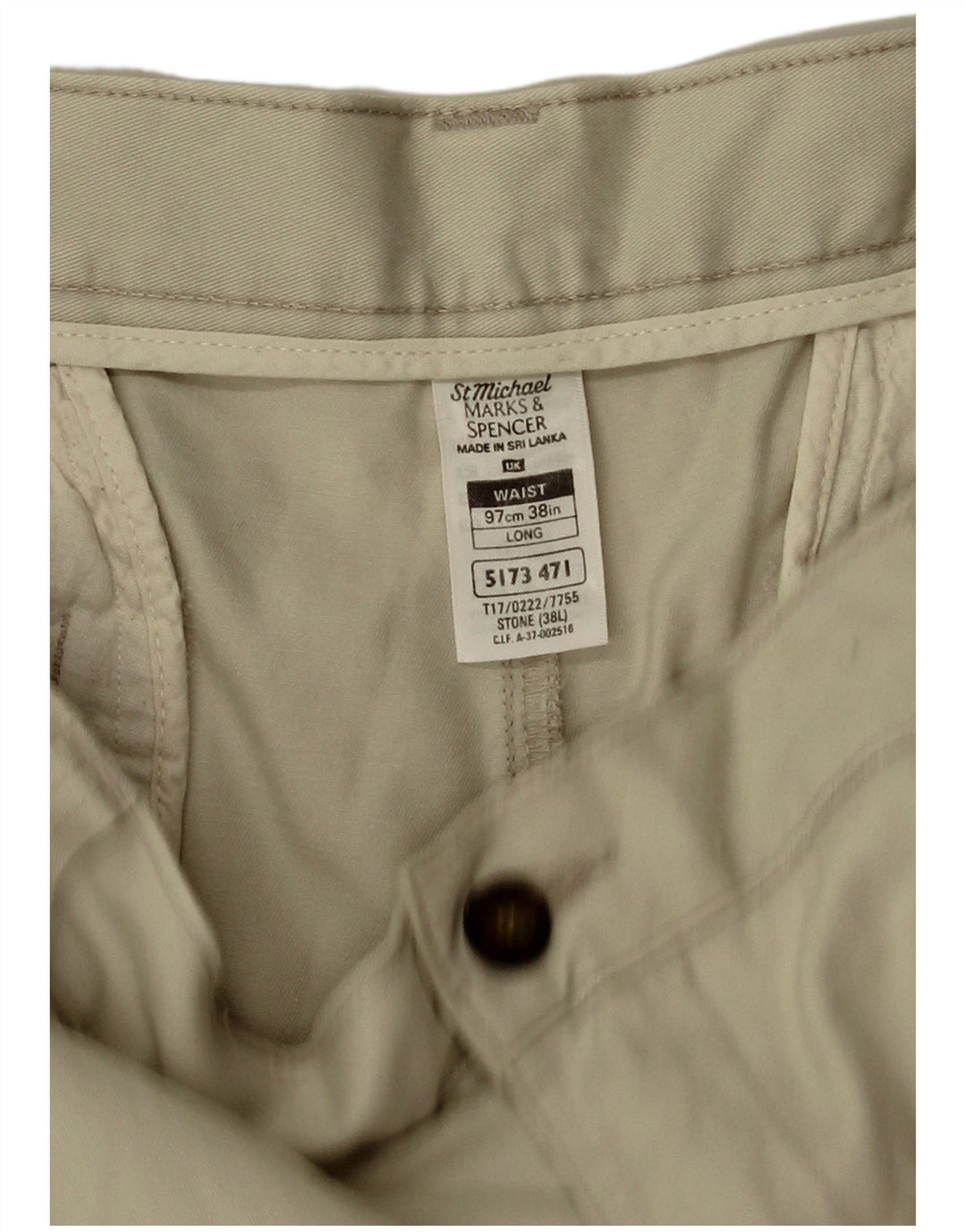 Marks & Spencer Herren Pegged Chino Shorts W38 XL Beige Baumwolle