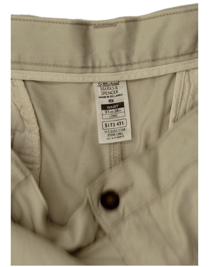Marks & Spencer Herren Pegged Chino Shorts W38 XL Beige Baumwolle