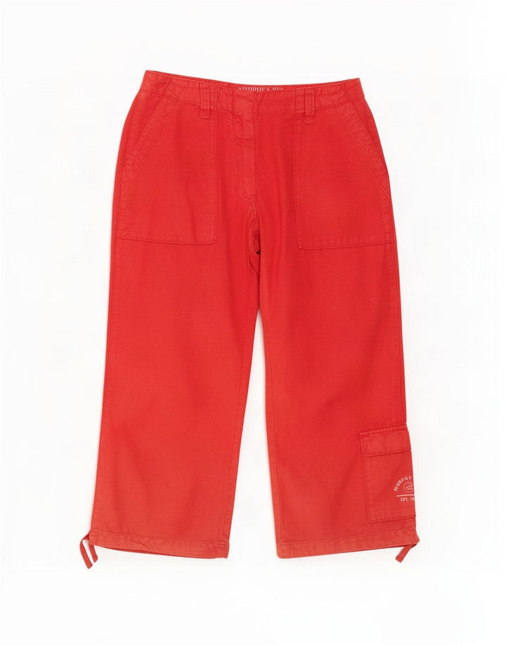 Murphy & Nye Capri-Cargohose für Damen, W33, L22, rote Baumwolle