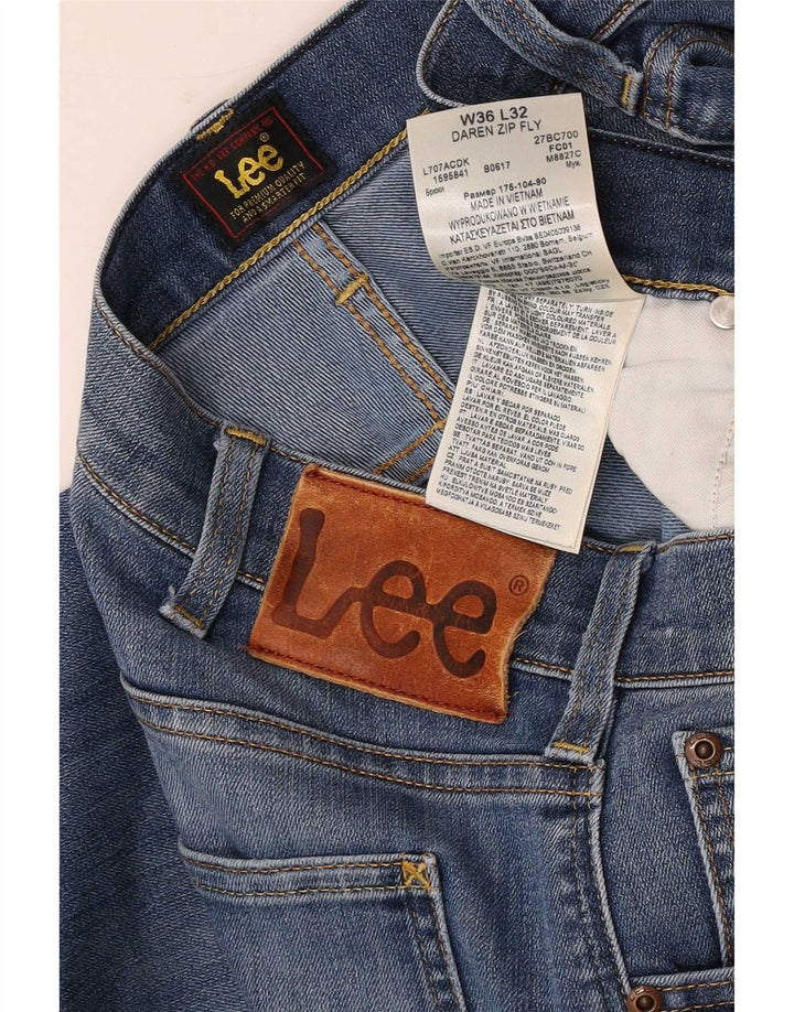 Lee Herren Daren Zip Fly Slim Jeans W36 L32 Blaue Baumwolle