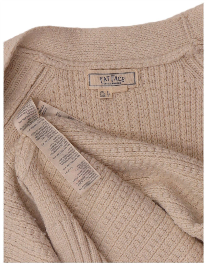 Fat Face Damen-Strickjacke, Größe S, Beige, Viskose, klassisch