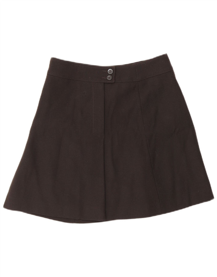 Vintage Damen Minirock W28 Mittelbraune Schurwolle