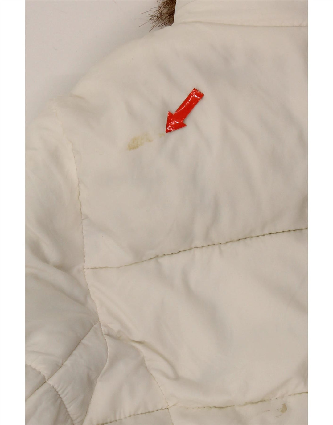 Zara Damen-Jacke mit Kapuze, wattiert, Gr. 10, Größe S, Weiß, Polyamid