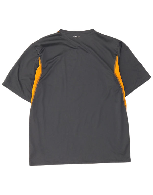 Adidas Herren Climalite T-Shirt Top XL Grau Colourblock Polyester